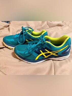 Asics Teal & Neon Yellow Athletic Sneakers